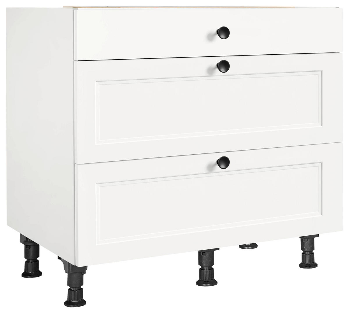 SCHUBKASTENUNTERSCHRANK 90/87/56 cm  in Weiß  - Schwarz/Weiß, MODERN, Holzwerkstoff/Metall (90/87/56cm) - Nobilia