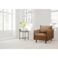 SESSEL in Samt Dunkelbraun  - Dunkelbraun/Schwarz, Design, Holz/Textil (74/86/100cm) - P & B