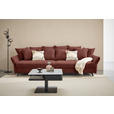BIGSOFA  in Webstoff Dunkelrot  - Schwarz/Dunkelrot, KONVENTIONELL, Textil/Metall (282/94/127cm) - Ambia Home