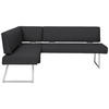 ECKBANK in Textil, Metall Edelstahlfarben, Schwarz  - Edelstahlfarben/Schwarz, Design, Textil/Metall (160/173cm) - Dieter Knoll