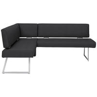 ECKBANK 137/219 cm  in Schwarz, Edelstahlfarben  - Edelstahlfarben/Schwarz, Design, Textil/Metall (137/219cm) - Dieter Knoll