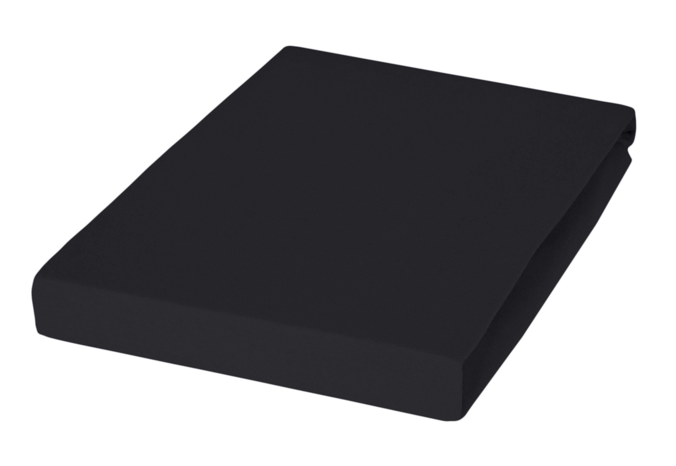 SPANNBETTTUCH Jersey 200/200 cm  - Schwarz, Basics, Textil (200/200cm) - Janine