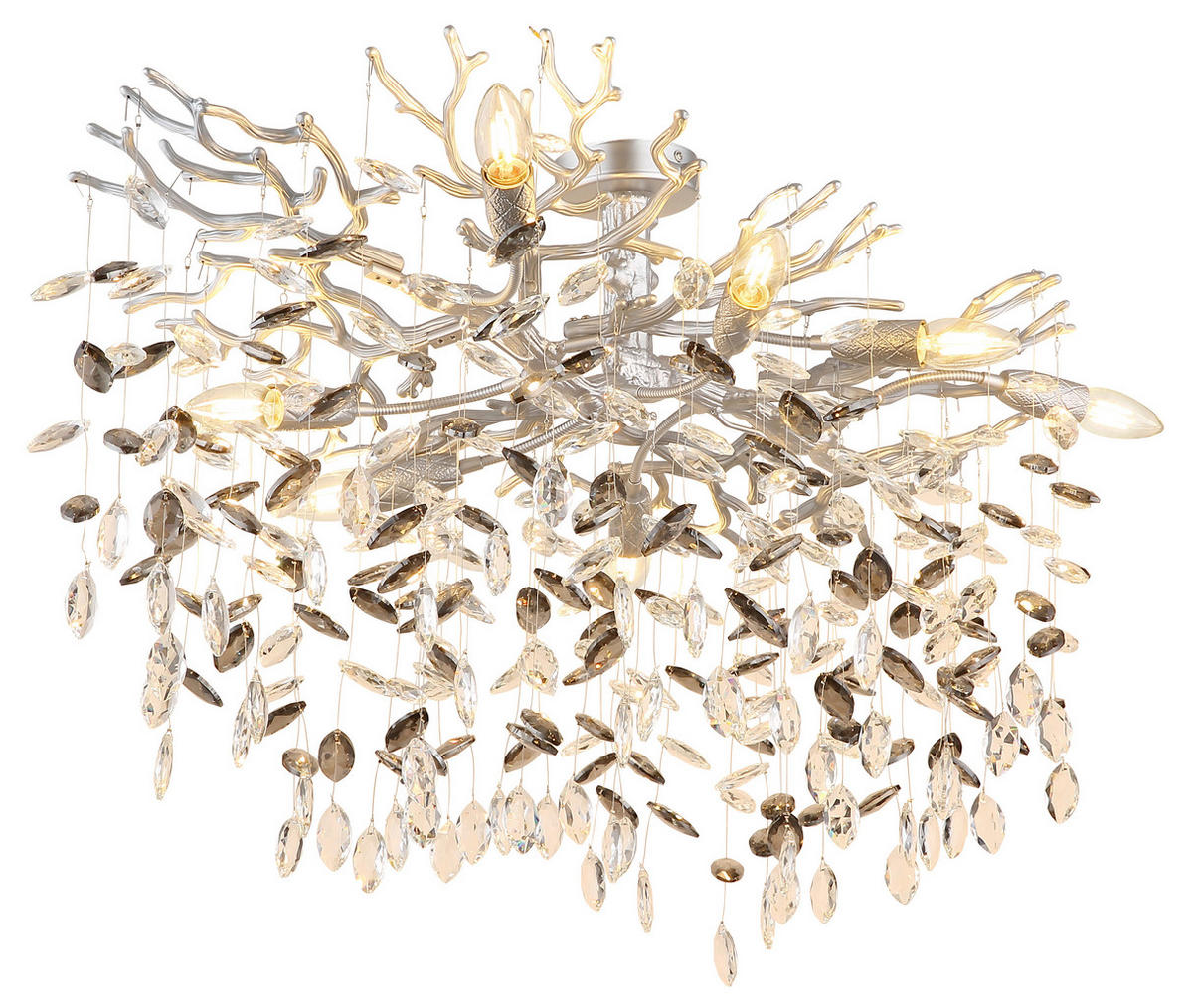 DECKENLEUCHTE    85/50/50 cm  - Klar/Silberfarben, KONVENTIONELL, Glas/Metall (85/50/50cm)