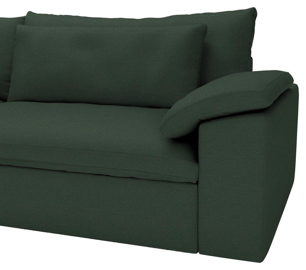 ECKSOFA  Chenille Dunkelgrün  - Dunkelgrün/Schwarz, Modern, Kunststoff/Textil (198/306cm) - Carryhome