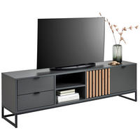 TV-SZEKRÉNY 177,1/52,6/40 cm  - grafitszürke/fekete, Modern, faalapú anyag/fém (177,1/52,6/40cm) - Voleo