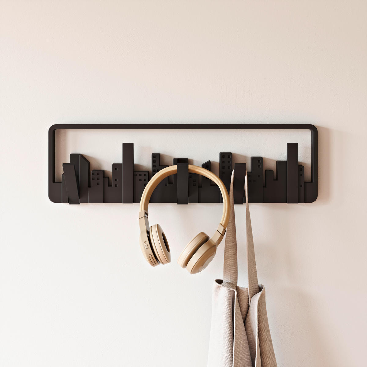 WANDGARDEROBE  in Schwarz  - Schwarz, Basics, Kunststoff (50/15/3cm) - Umbra