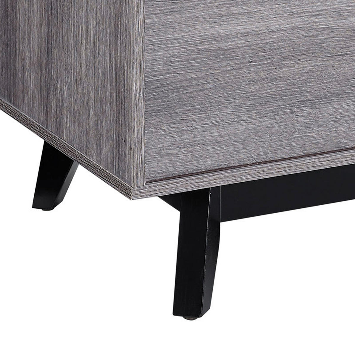 BEISTELLTISCH 60/50/61 cm furniert Eiche grau rechteckig  - Eiche grau/Schwarz, Design, Holz/Holzwerkstoff (60/50/61cm) - MID.YOU
