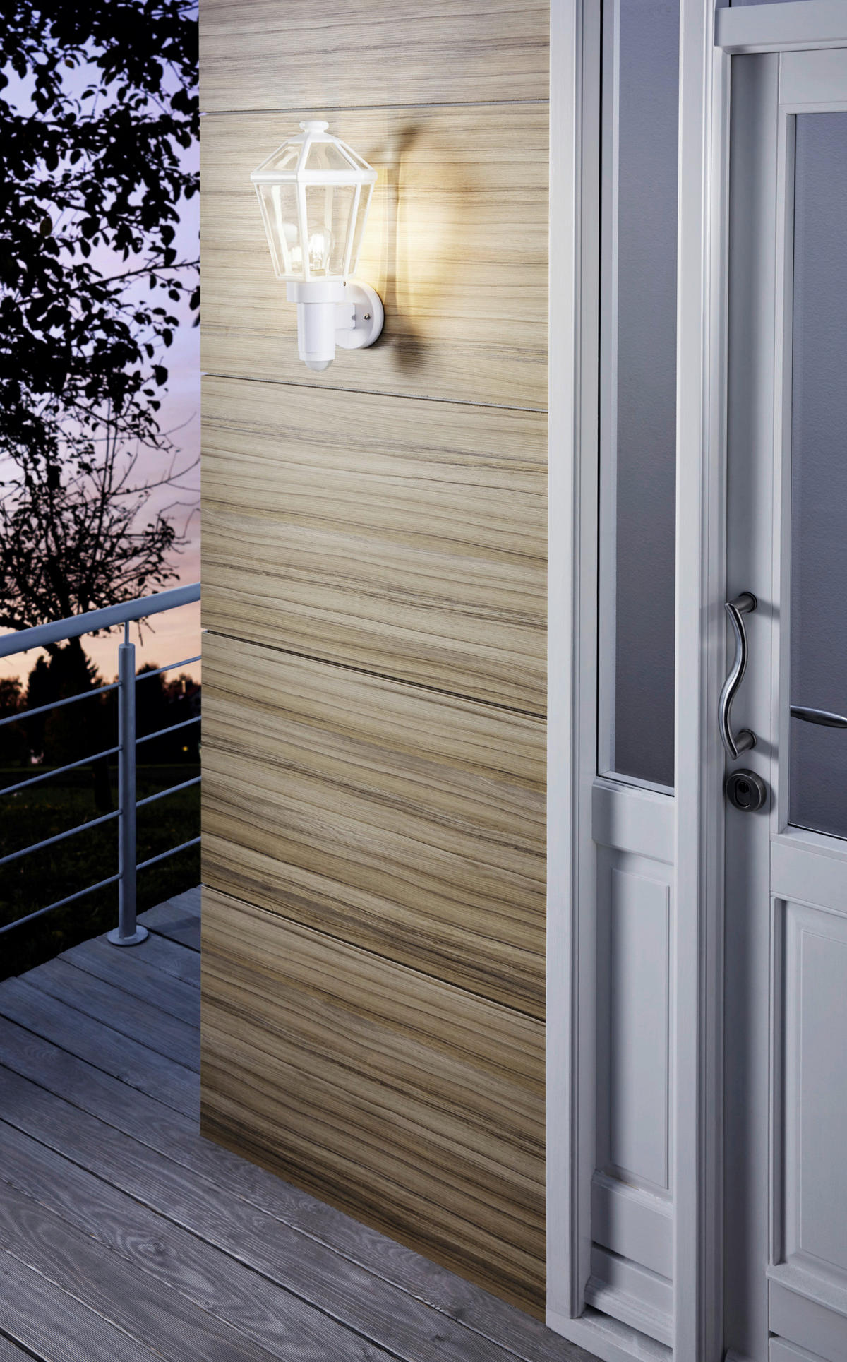 AUßENWANDLEUCHTE 19,5/43 cm   - Klar/Weiß, Design, Glas/Kunststoff (19,5/43cm) - Eglo