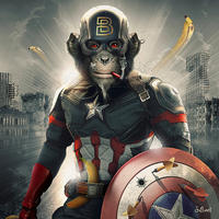 KUNSTDRUCK 14/14 cm  - Blau/Weiss, Basics, Papier (14/14cm) - Monee