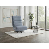 RELAXSESSEL Leder Graublau  - Graublau/Schwarz, Basics, Leder/Metall (80/109/98cm) - Sit & More