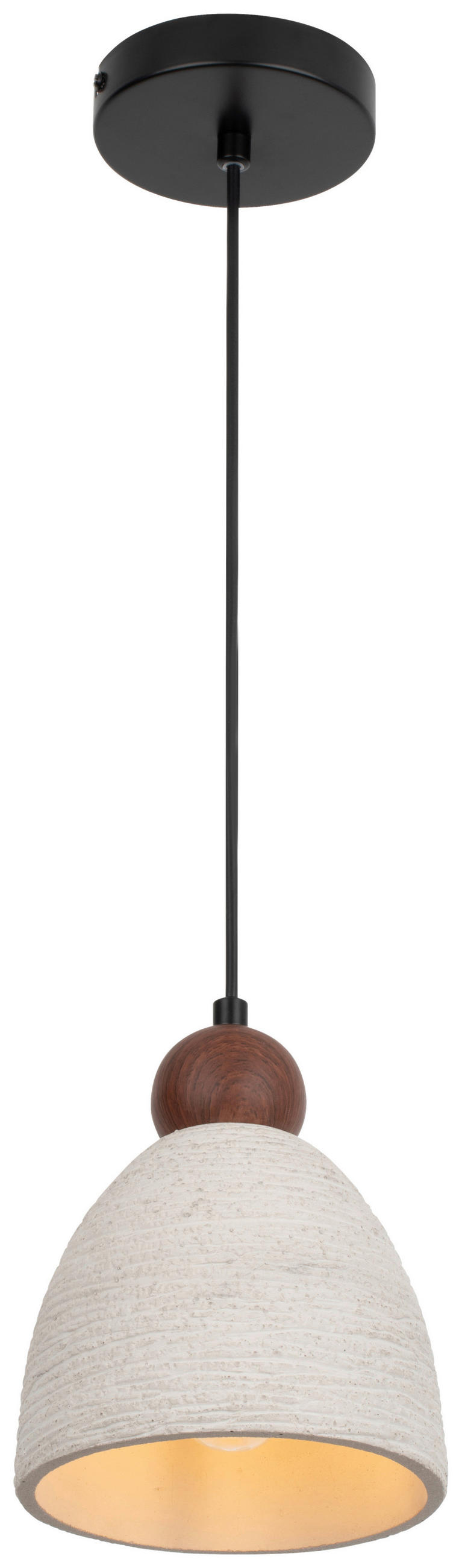 HÄNGELEUCHTE 16/120 cm   - Walnussfarben/Grau, Design, Stein/Metall (16/120cm) - Collet's Monde