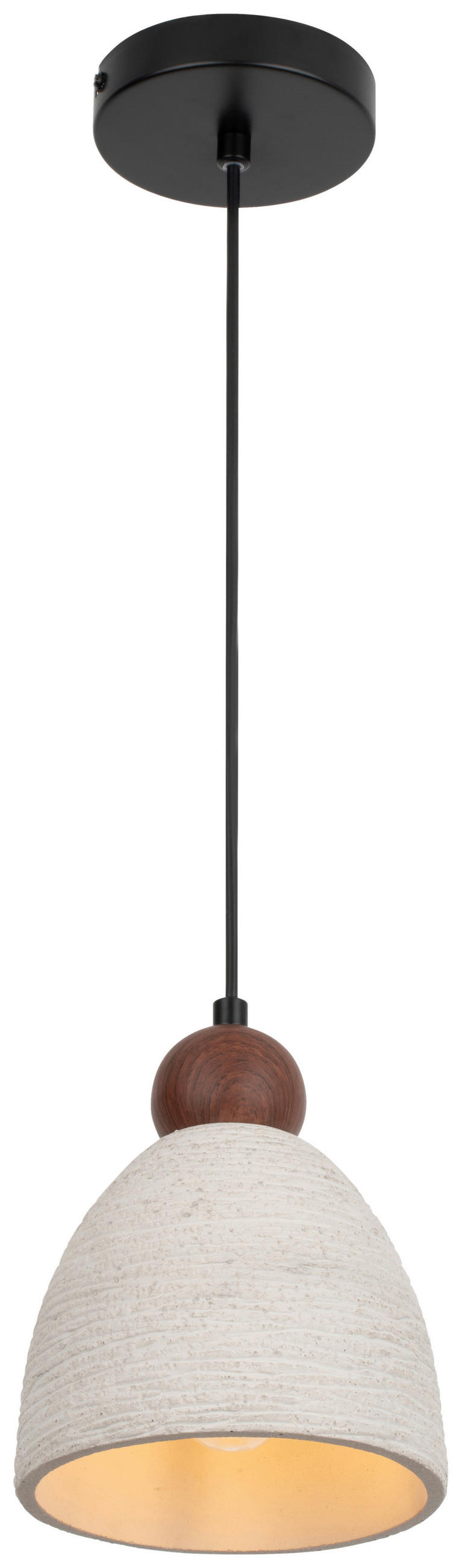 HÄNGELEUCHTE 16/120 cm   - Walnussfarben/Grau, Design, Stein/Metall (16/120cm) - Collet's Monde