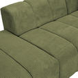 ECKSOFA  in Cord Dunkelgrün  313/162 cm  - Dunkelgrün/Schwarz, KONVENTIONELL, Kunststoff/Textil (313/162cm) - Carryhome