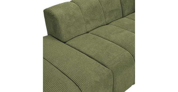 ECKSOFA  in Cord Dunkelgrün  313/162 cm  - Dunkelgrün/Schwarz, KONVENTIONELL, Kunststoff/Textil (313/162cm) - Carryhome
