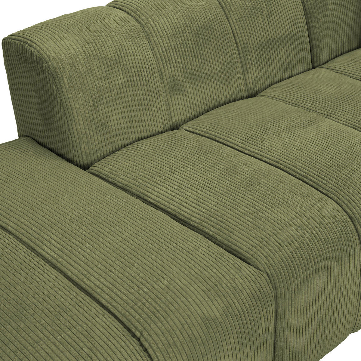 ECKSOFA Dunkelgrün Cord Zierkissen, Rücken echt  - Dunkelgrün/Schwarz, KONVENTIONELL, Kunststoff/Textil (313/162cm) - Carryhome