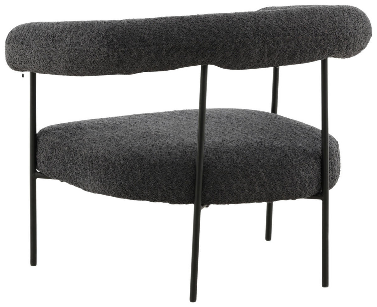 FÅTÖLJ i textil, metall mörkgrå, svart  - mörkgrå/svart, Design, metall/textil (88/75,5/81cm) - Lomoco