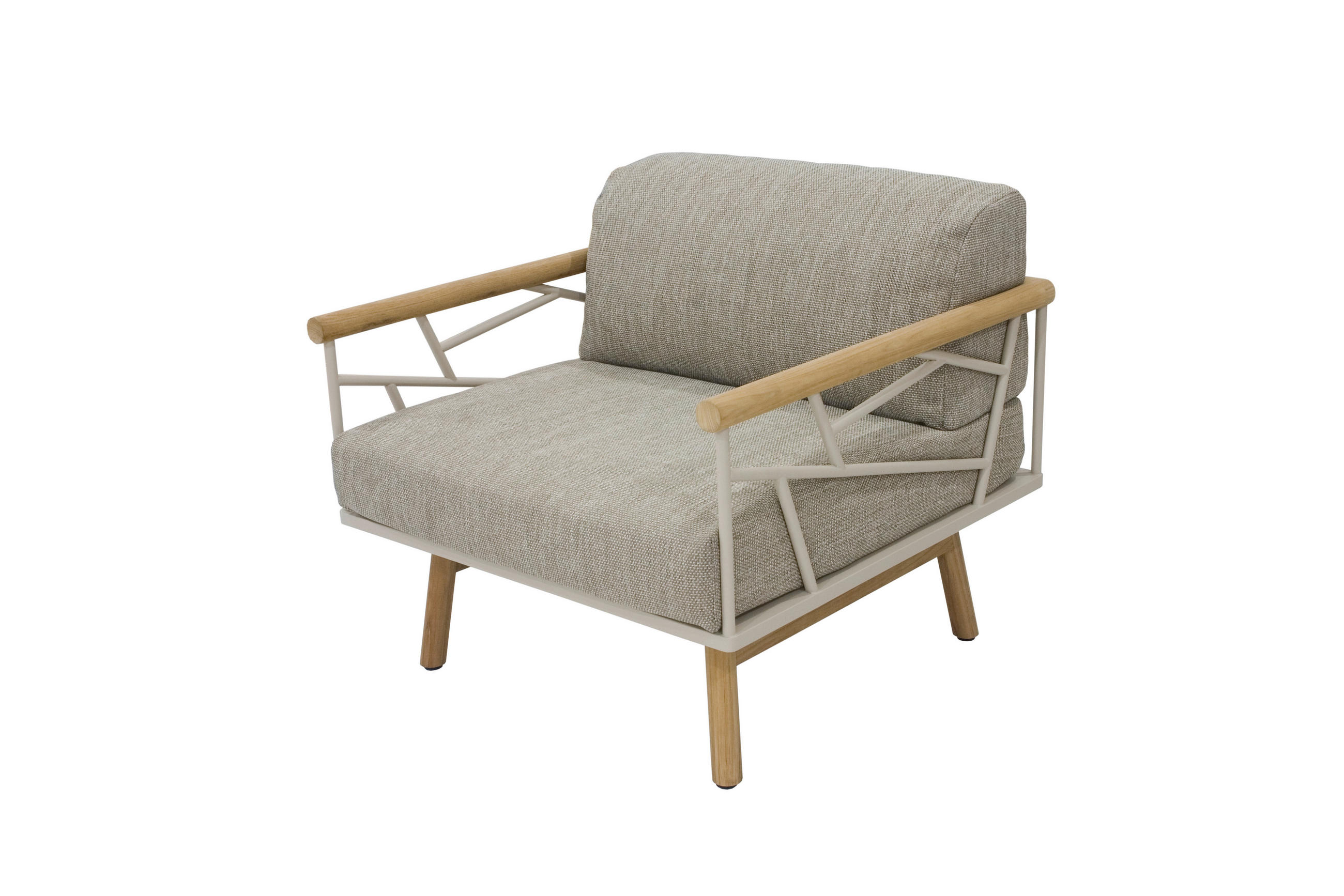 LOUNGESESSEL  - Taupe/Teakfarben, Basics, Holz/Textil (79/78/77cm) - Zebra 