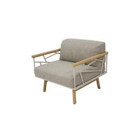 LOUNGESESSEL  - Taupe/Teakfarben, Basics, Holz/Textil (79/78/77cm) - Zebra 