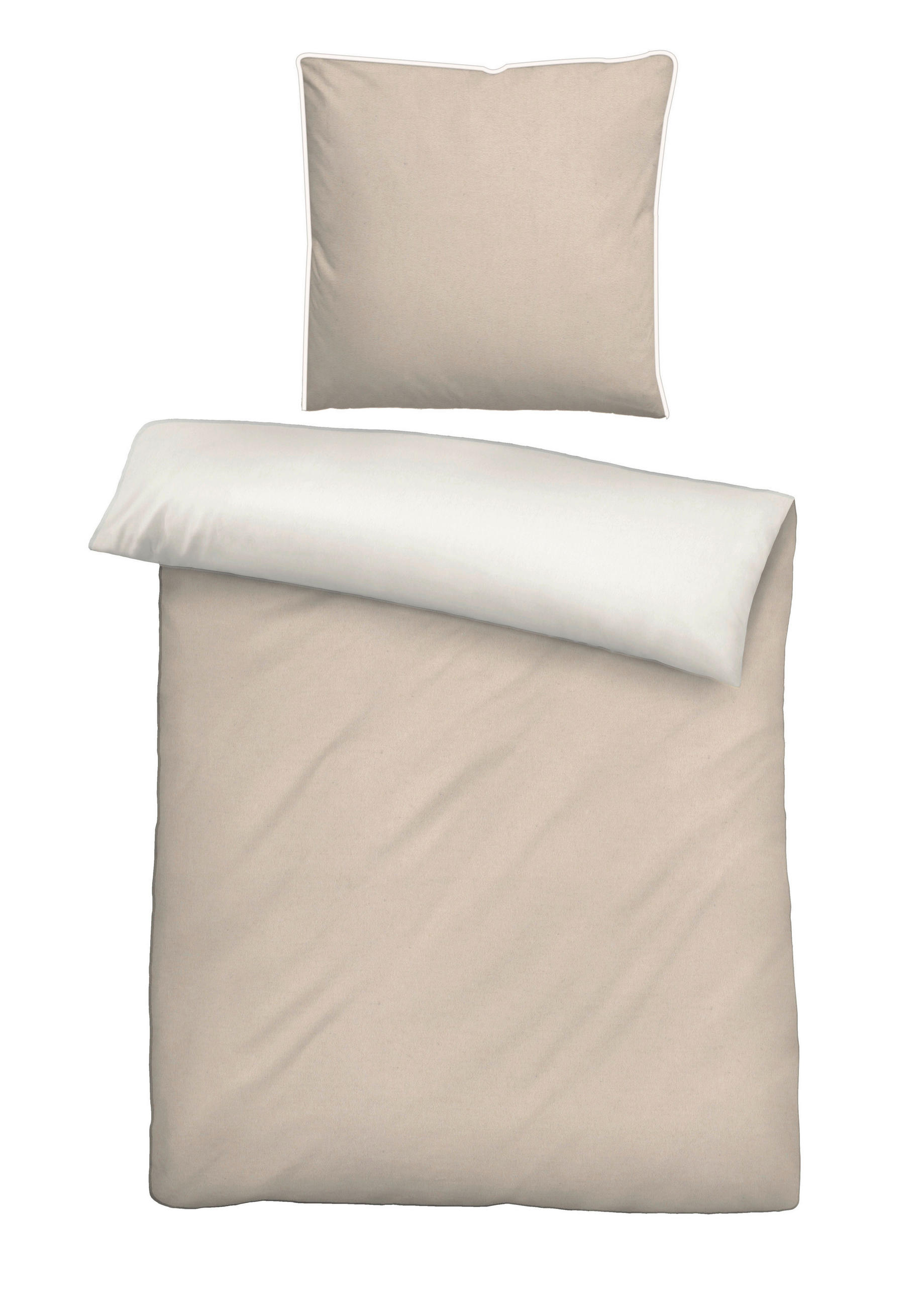 BETTWÄSCHE Flanell 155/220 cm  - Beige/Grauweiß, Basics, Textil (155/220cm) - Novel