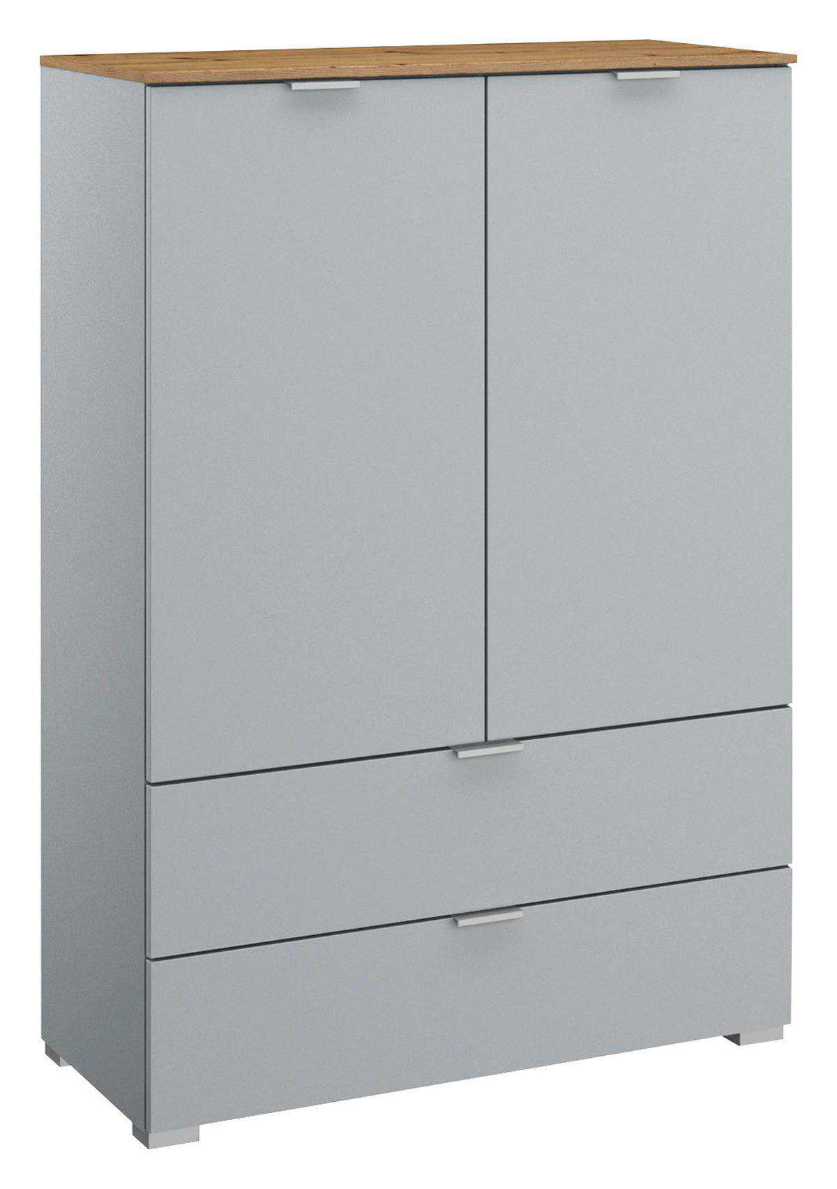 KOMMODE  in 80/119/42 cm  - Eichefarben/Alufarben, Trend, Holzwerkstoff/Kunststoff (80/119/42cm) - Stylife