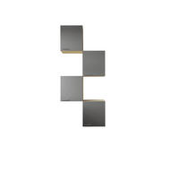 VÄGGSKÅP 100/224,4/34,6 cm  i grå, ekfärgad  - silver/grå, Basics, metall/trämaterial (100/224,4/34,6cm) - Respekta