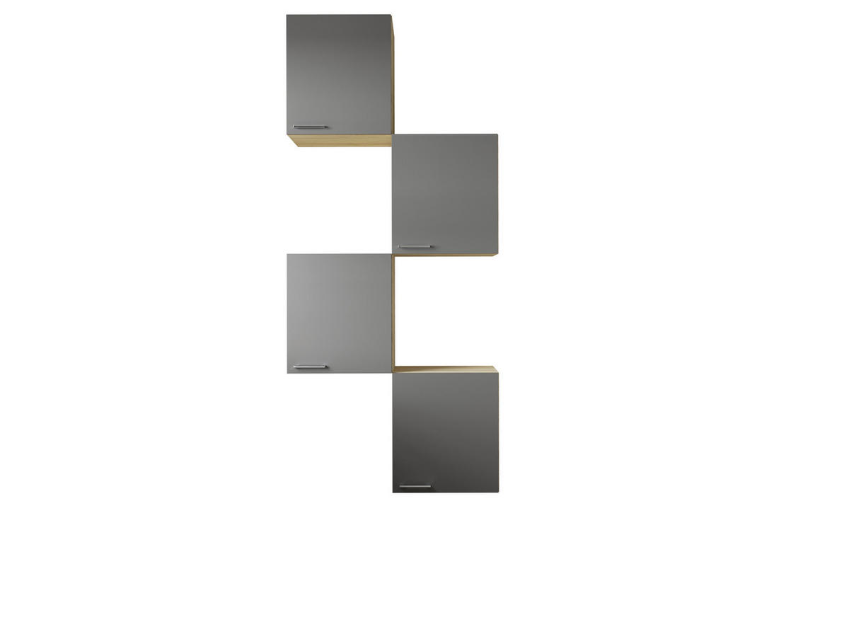 VÄGGSKÅP 100/224,4/34,6 cm  i grå, ekfärgad  - silver/grå, Basics, metall/trämaterial (100/224,4/34,6cm) - Respekta