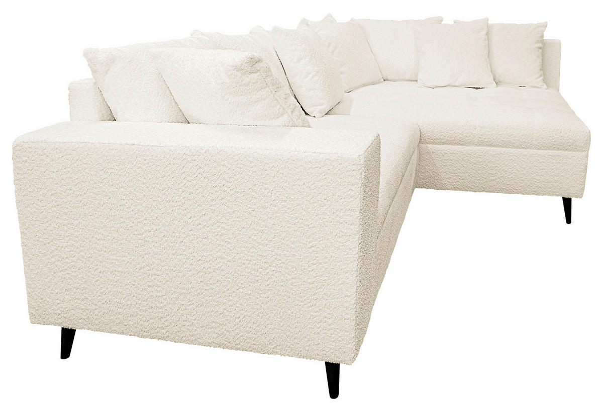 ROHOVÁ SEDACIA SÚPRAVA, textil, biela - čierna/biela, Design, drevo/textil (247/174cm) - MID.YOU