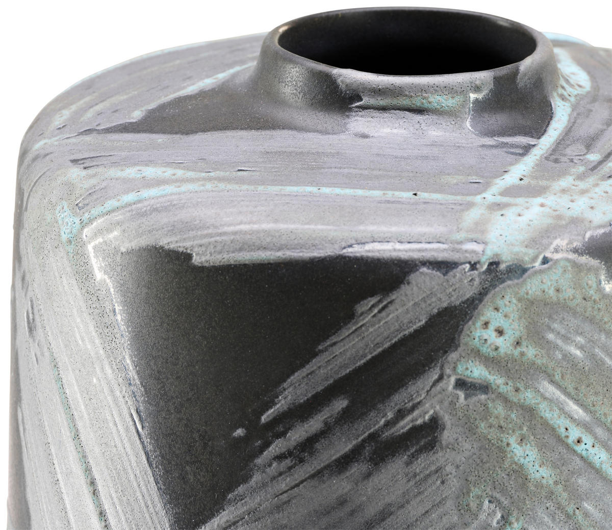 VASE 18 cm  - Schwarz/Grau, Trend, Stein (16,00/18,00cm)