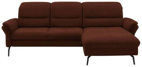 ECKSOFA in Flachgewebe Braun  - Schwarz/Braun, Konventionell, Textil/Metall (260/181cm) - Beldomo Speed