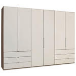 FALTTÜRENSCHRANK 300/216/58 cm 3-türig  - Chromfarben/Magnolie, KONVENTIONELL, Glas/Holzwerkstoff (300/216/58cm) - Venda