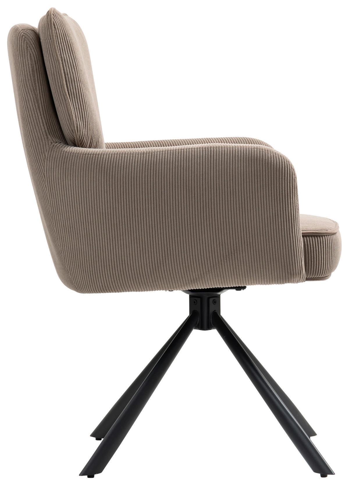 ARMLEHNSTUHL  in Cord  - Schwarz/Braun, KONVENTIONELL, Textil/Metall (60/95/67cm) - MID.YOU