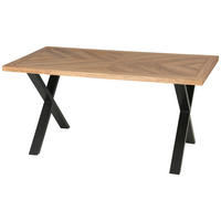 ESSTISCH 160/90/77 cm Echtholz, Nachbildung  Holz, Metall, Holzwerkstoff rechteckig Eichefarben  - Eichefarben/Schwarz, MODERN, Holz/Holzwerkstoff (160/90/77cm) - MID.YOU