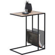 BEISTELLTISCH 48/32/60 cm Schwarz, Eichefarben rechteckig  - Eichefarben/Schwarz, Trend, Holzwerkstoff/Metall (48/32/60cm) - Carryhome