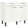 SCHUBKASTENUNTERSCHRANK 90/87/56 cm  in Weiß Hochglanz  - Edelstahlfarben/Weiß Hochglanz, MODERN, Holzwerkstoff/Metall (90/87/56cm) - Nobilia