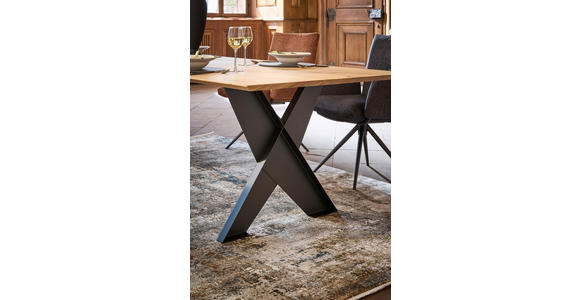 ESSTISCH 240/100/75 cm Eiche massiv Holz Eichefarben rechteckig  - Eichefarben/Anthrazit, Design, Holz/Metall (240/100/75cm) - Dieter Knoll