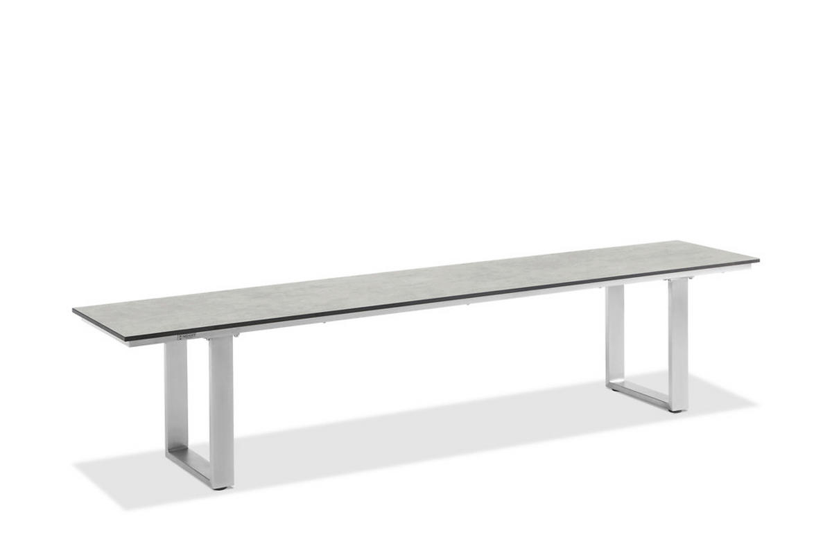GARTENBANK 180/46/40 cm  in Grau  - Edelstahlfarben/Grau, Design, Kunststoff/Metall (180/46/40cm)