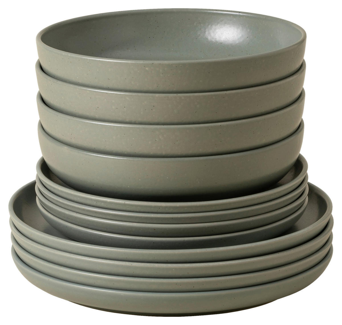 KOMBISERVICE Salbeigrün PACIFICA 12-teilig 4 Personen  - Salbeigrün, Basics, Keramik - Costa Nova