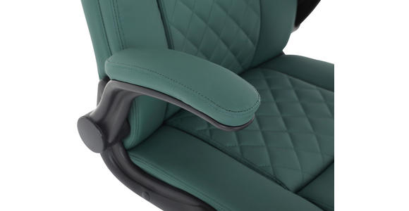 CHEFSESSEL in Lederlook Dunkelgrün - Dunkelgrün/Schwarz, Design, Kunststoff/Textil (63,5/110-120/68cm) - Carryhome
