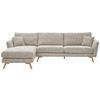 ECKSOFA Creme Webstoff  - Eichefarben/Creme, KONVENTIONELL, Holz/Textil (160/293cm) - SetOne by Musterring
