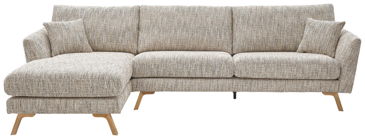 ECKSOFA Creme Webstoff  - Eichefarben/Creme, KONVENTIONELL, Holz/Textil (160/293cm) - SetOne by Musterring