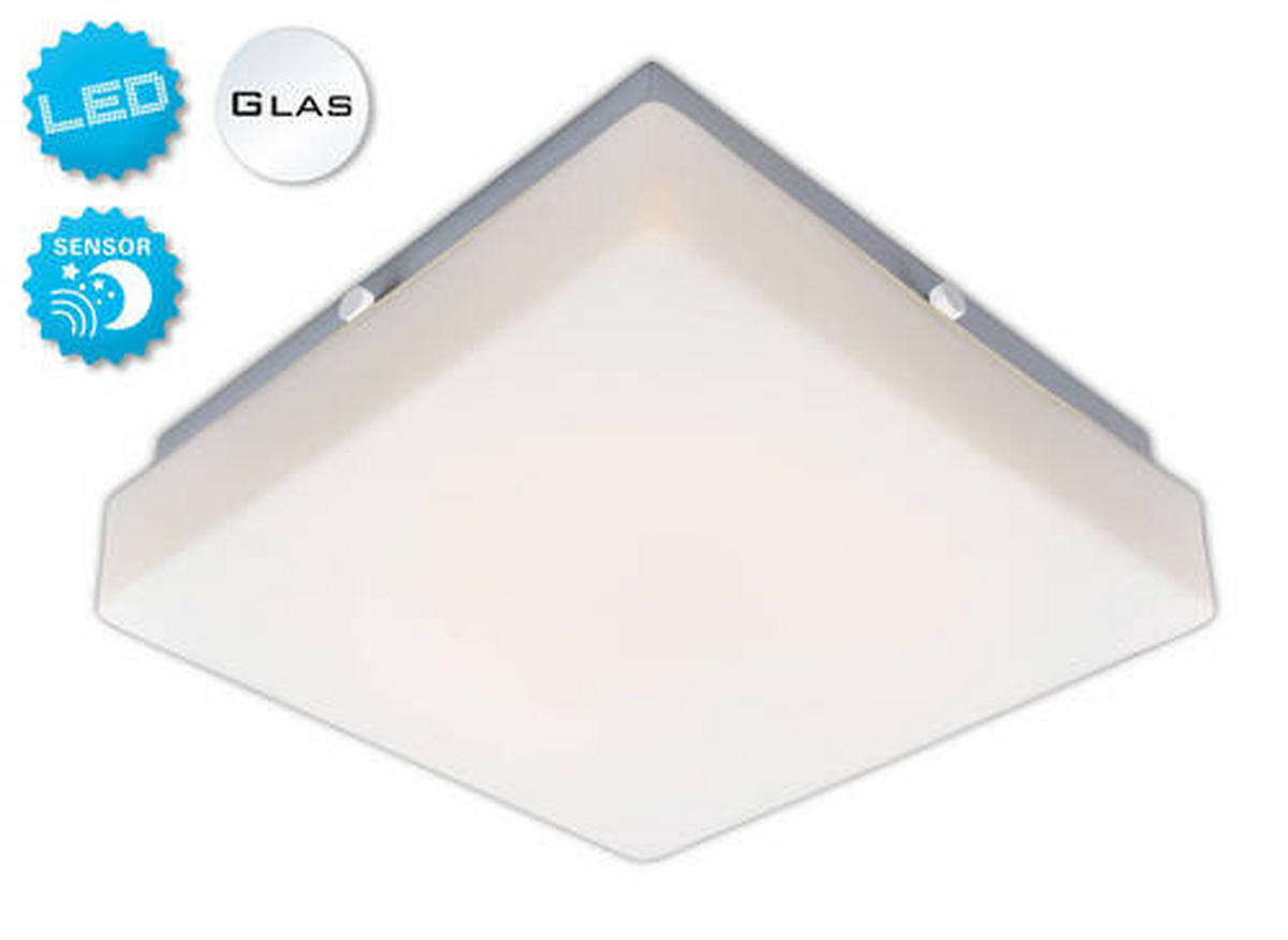 LED-DECKENLEUCHTE 25/25/8 cm   - Weiß, Basics, Glas/Metall (25/25/8cm) - Näve