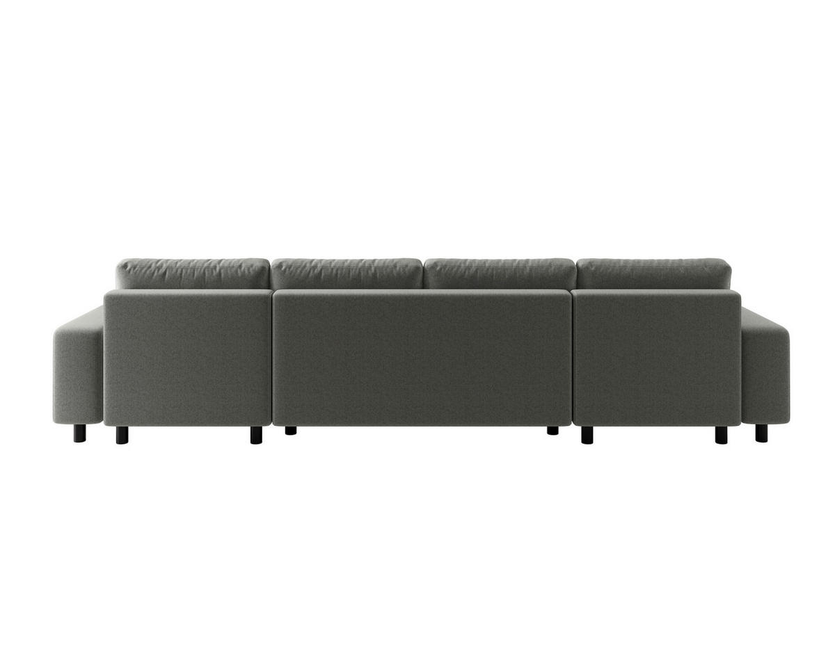 WOHNLANDSCHAFT  in Jacquard Grau  - Schwarz/Grau, MODERN, Kunststoff/Textil (144/318/144cm) - Carryhome