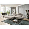 ECKSOFA in Webstoff Hellbraun  184/284 cm  - Hellbraun/Schwarz, Design, Textil/Metall (184/284cm) - Dieter Knoll