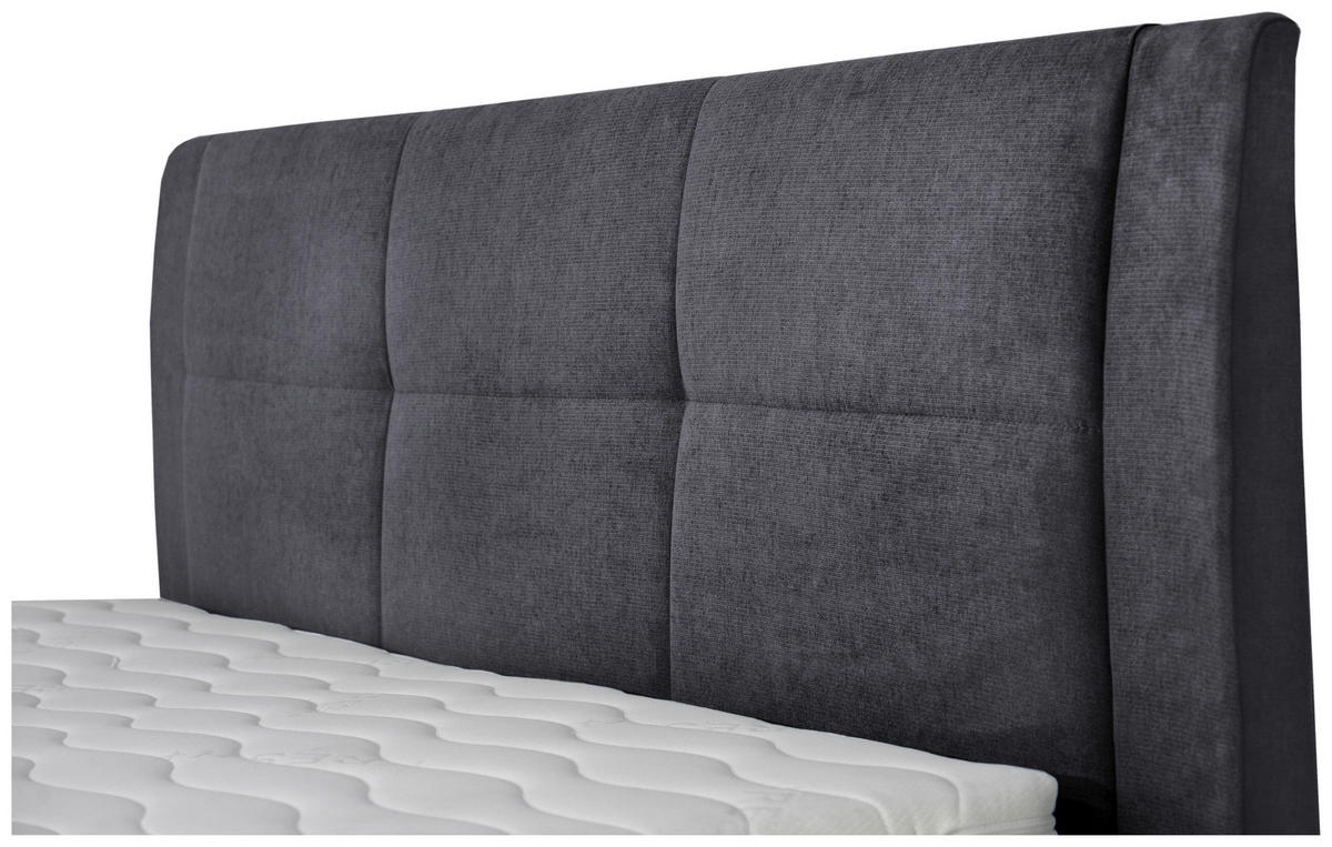 BOXSPRINGBETT 160/200 cm  in Grau  - Schwarz/Grau, KONVENTIONELL, Kunststoff/Textil (160/200cm) - Boxxx