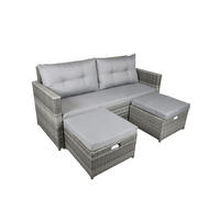 LOUNGESOFA  - Schwarz/Grau, Basics, Kunststoff/Textil (180/86/135cm) - Gardenson
