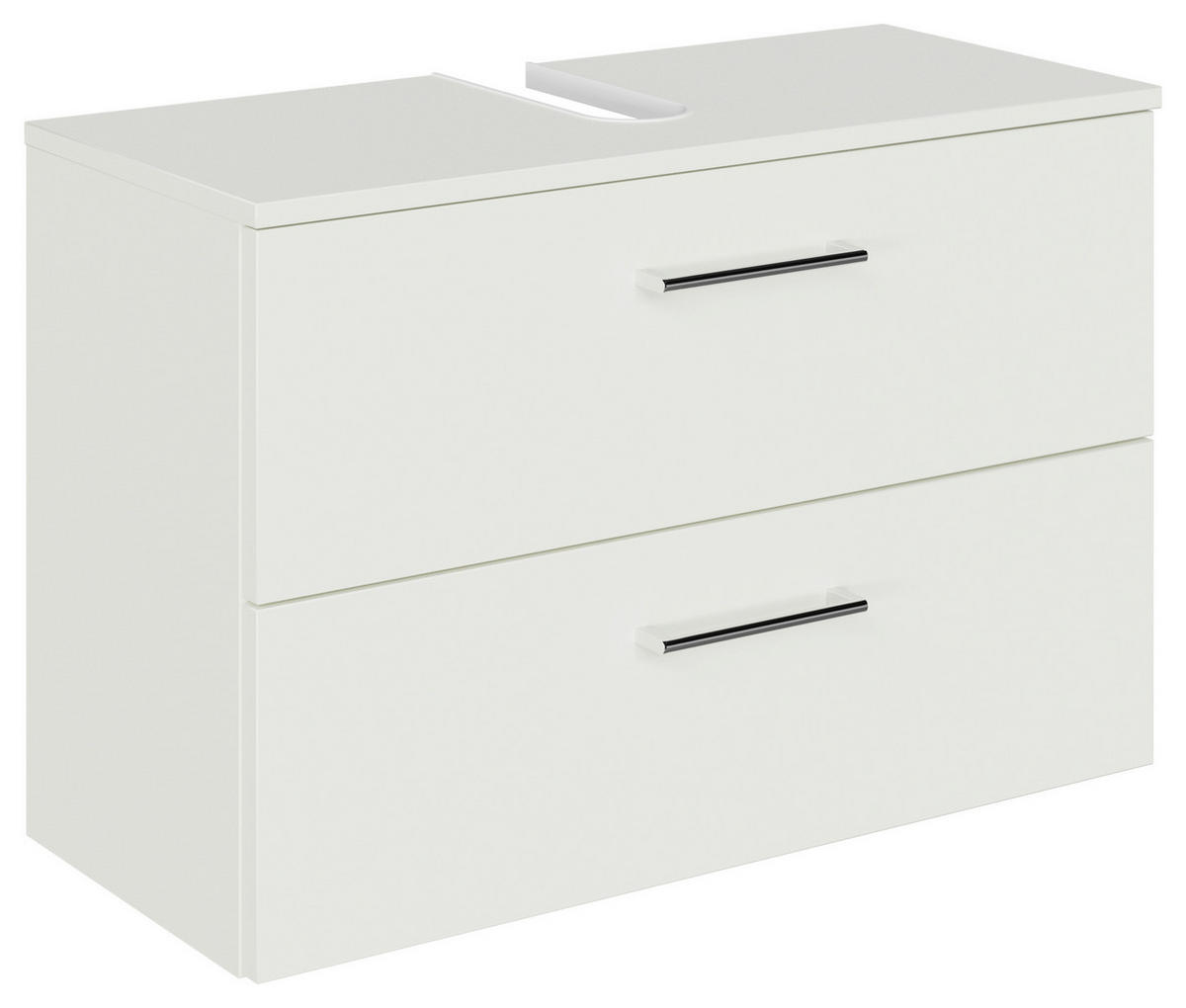 WASCHBECKENUNTERSCHRANK 75/49,8/33,3 cm  - Chromfarben/Weiß, KONVENTIONELL, Holzwerkstoff/Metall (75/49,8/33,3cm) - Sadena