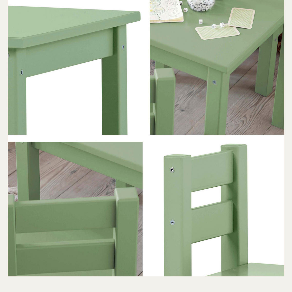 KINDERSITZGRUPPE  - Pastellgrün, MODERN, Holz - MID.YOU