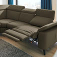 ECKSOFA in Echtleder Olivgrün  - Schwarz/Olivgrün, Design, Leder/Metall (239/289cm) - Cantus