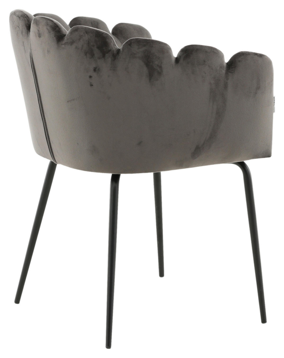 STUHL Samt Grau  - Grau, Design, Textil/Metall (61/76.56/54cm) - Livetastic