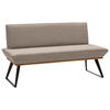 SITZBANK 140/87/64 cm Lederlook Schwarz, Eichefarben, Hellbraun Eiche massiv Metall  - Hellbraun/Eichefarben, Design, Holz/Textil (140/87/64cm) - Voleo